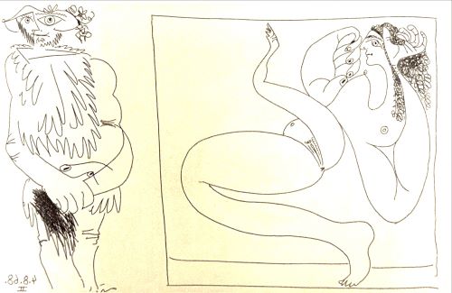 ピカソ　「バッカスの絵の前に立つ山男」の買取画像